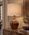 Gordon & Jane Martz, American Mid-Century Modern, Large Banded Table Lamp, Brown Glazed Ceramic, Walnut, USA, 1960s A...