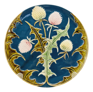 Art Nouveau Majolica Wall Plate, 1890s