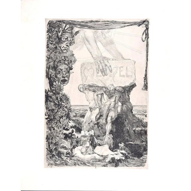 Menzel Fest-Blatt - Original Etching by Max Klinger - 1884 1884 For Sale - Image 3 of 3
