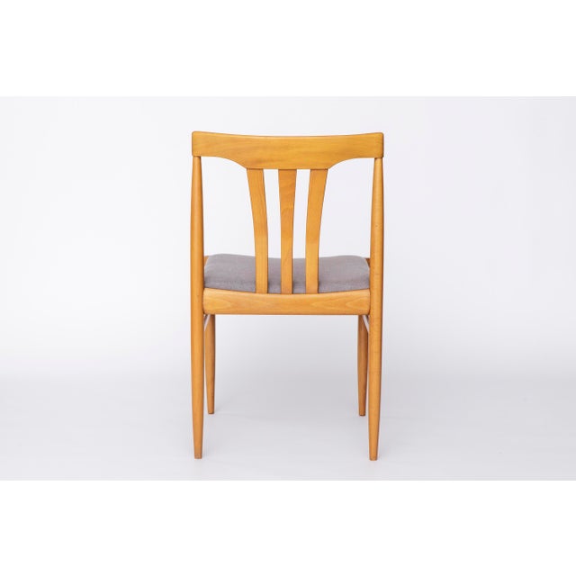 Beige Mid-Century Modern German Dining Chairs with Beechwood Frames and Light Blue Fabric, 1960s, Set of 4 For Sale - Image 8 of 10