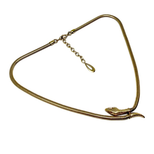 Vintage Gold-Plated Snake Necklace, 1950s For Sale - Image 7 of 9
