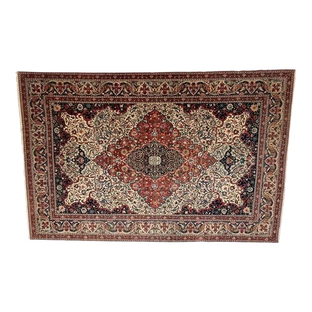 1930's Antique Persian Isphahan Palace Carpet For Sale