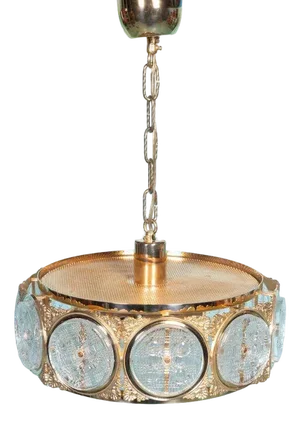 Vintage Swedish Glass Hanging Lamp, 1960s
