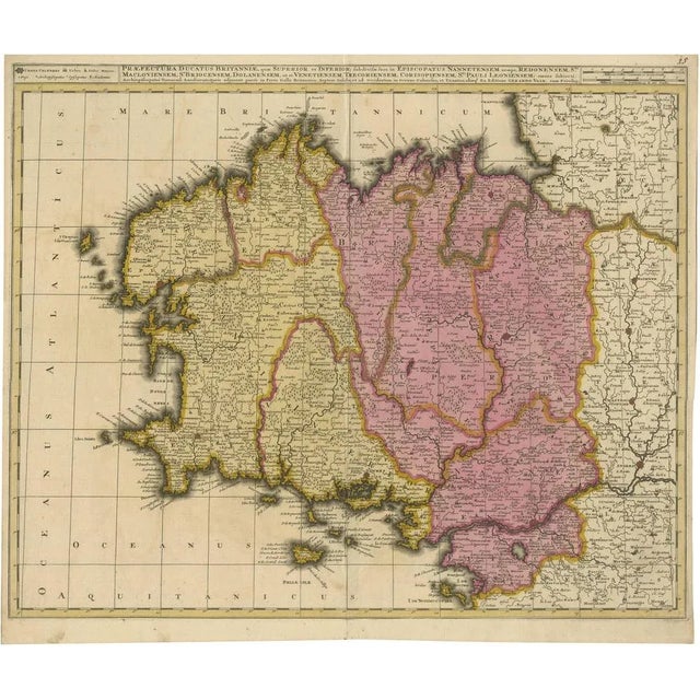 Map of Brittany and Western France by Gerard Valk, 1690 For Sale - Image 10 of 10