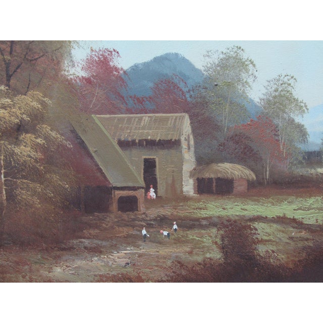 1980s 1980s Large Signed Cho Young K Korean Mountain Landscape Oil Painting For Sale - Image 5 of 10