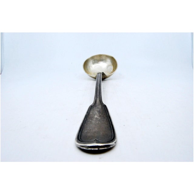 Silver Soup Ladle with Scalloped Handle For Sale - Image 5 of 7