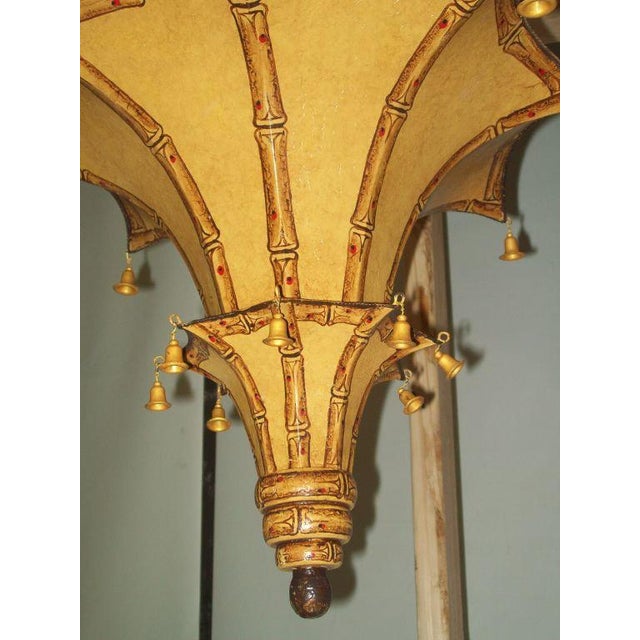 Traditional Bespoke Faux-Bamboo Painted Tole Fixture For Sale - Image 3 of 5