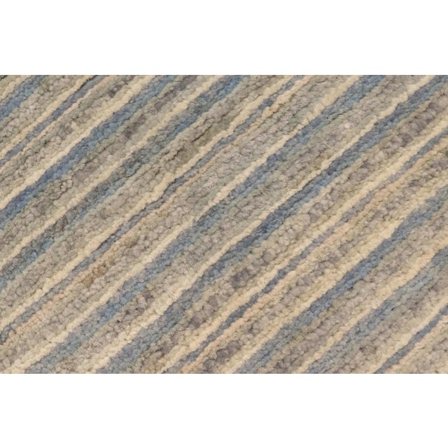 Boho Chic Gabbeh Blue/Beige Wool Rug - 3'3'' X 4'10'' For Sale In New York - Image 6 of 10