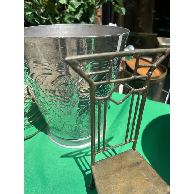 Mid-Century Modern Miniature Vintage Brass Chair Plant Stand For Sale - Image 3 of 5
