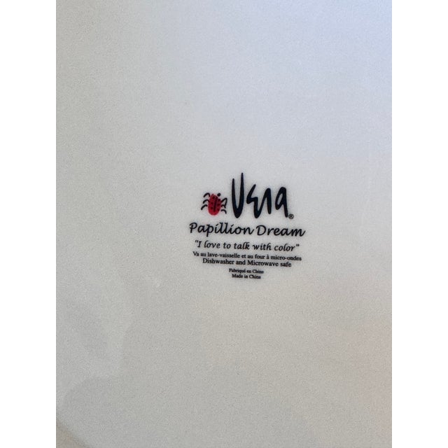 Vera Neumann Vera Neumann Papillon Dreams Stripe Up the Bands Plates - 13 Pieces For Sale - Image 4 of 14