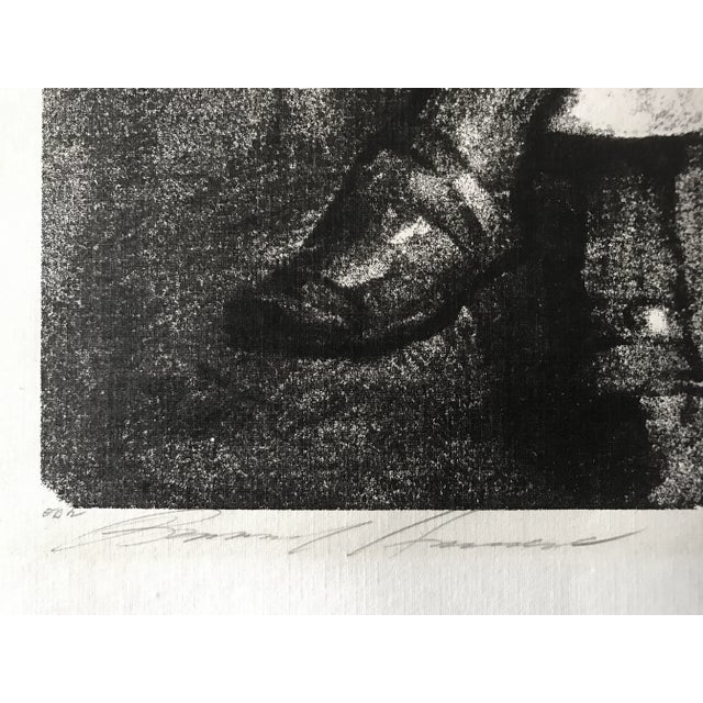 Mid 20th Century Vintage Lithograph of a Seated Man For Sale - Image 5 of 6