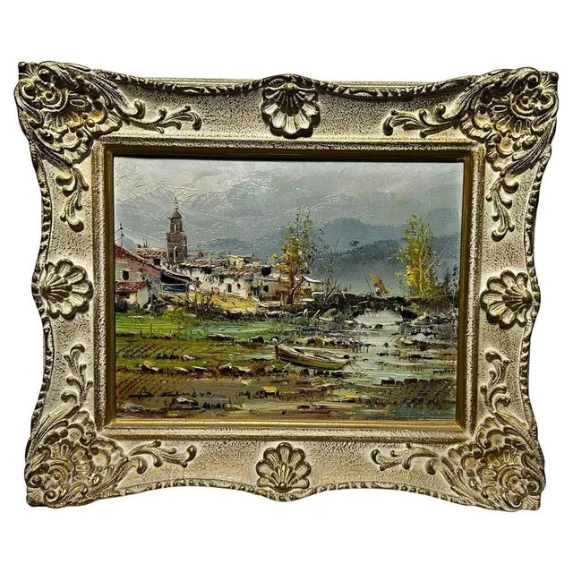 Spanish School Artist, Landscape, 20th Century, Painting, Framed For Sale - Image 8 of 8