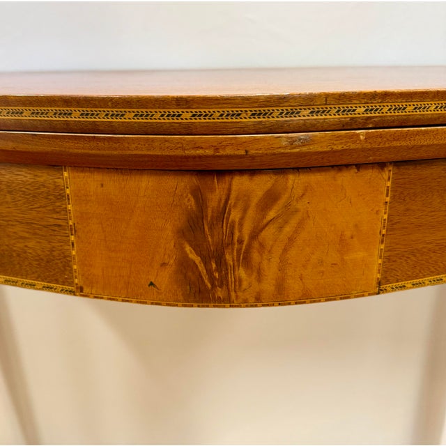 Early 20th Century Antique Mahogany Folding Game Card Table Console For Sale - Image 5 of 10