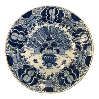 Delft “Peacock” Plate, Circa 1750’s For Sale