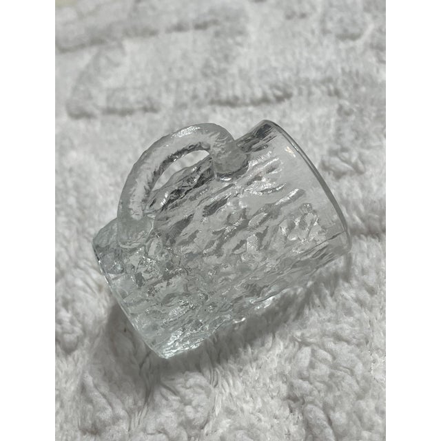 Late 20th Century Vintage Textured Glass Mini Mugs & Cordial Glass Barware Set (5 Pieces) For Sale - Image 5 of 12