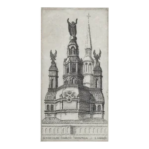 Stanley Harrod Bon Secours Church Montreal Etching