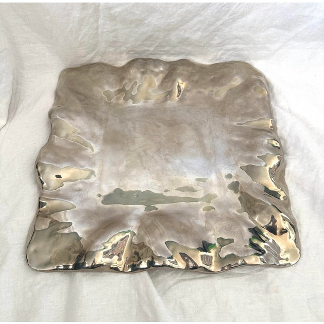 Contemporary Polished Silver Ruffled Tray For Sale - Image 3 of 6