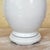 Cream Vintage Cream Ceramic Urn Table Lamp With Brass Accents & Shade - Hollywood Regency For Sale - Image 8 of 18
