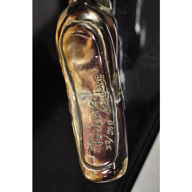 Late 20th Century Federico Cardona Bronze Sculpture of Ballet Dancer on Marble Base 32/250 For Sale - Image 11 of 13
