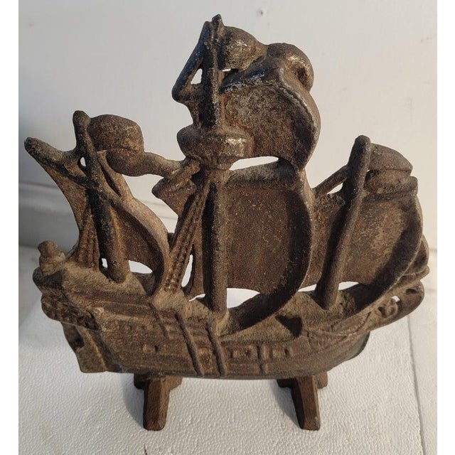 19Thc Cast iron ship door stop with a fine patina.Fine condition as well.