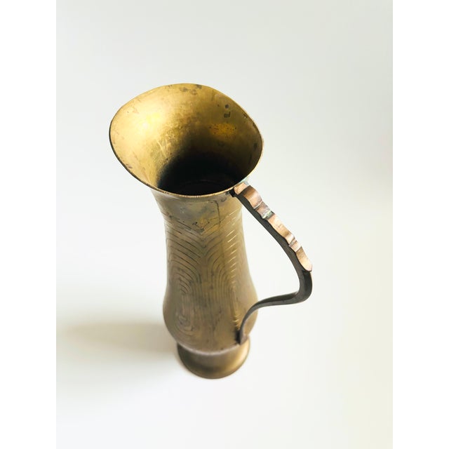 Mid 20th Century Century Large 15.5" Vintage Brass Pitcher For Sale - Image 10 of 12