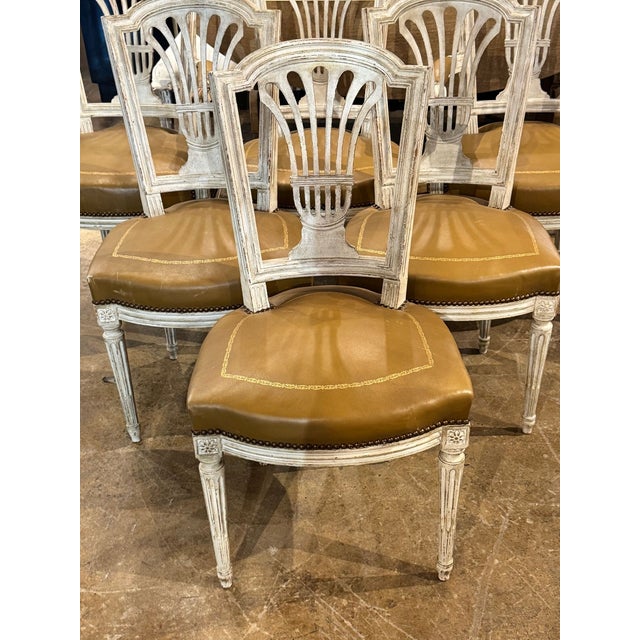 Wood Set of 6 French Louis XVI Dining Chairs For Sale - Image 7 of 11