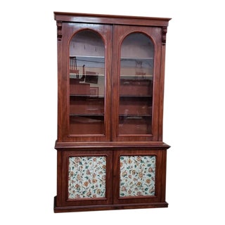 Victorian Mahogany & Glass Door Cabinet. For Sale