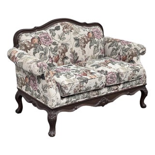 Victorian Eastlake Floral Loveseat For Sale