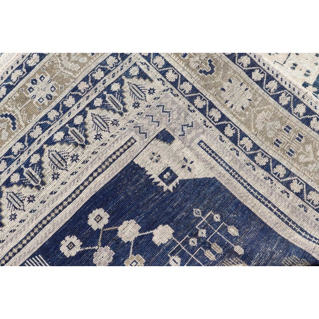 Vintage Oushak Rug With Blue and Beige 6'4" X13 For Sale - Image 12 of 12