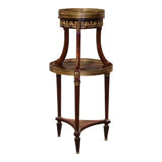 19th Century French Louis XVI Mahogany and Bronze Two-Tier Bouillotte Table For Sale
