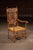 19th Century 19th Century Ornate Carved Throne With Intricate Cane Backrest For Sale - Image 5 of 17