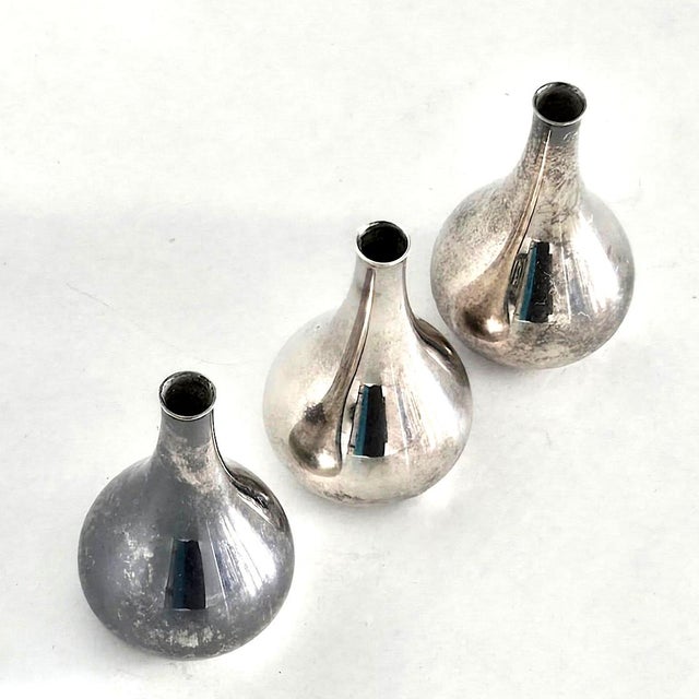 1960s Dansk Silver Onion Candle Holders by Jens H Quistgaard, Set of 3 For Sale - Image 9 of 11