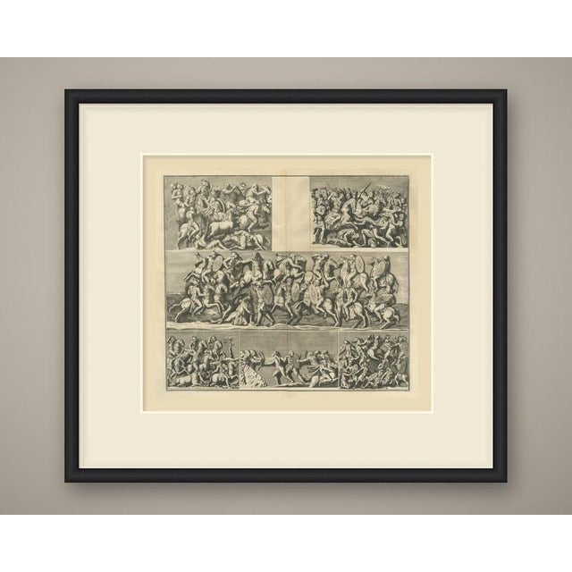 This is an original antique copper engraving, uncolored, a double page folding plate from montfaucon's antiquity...