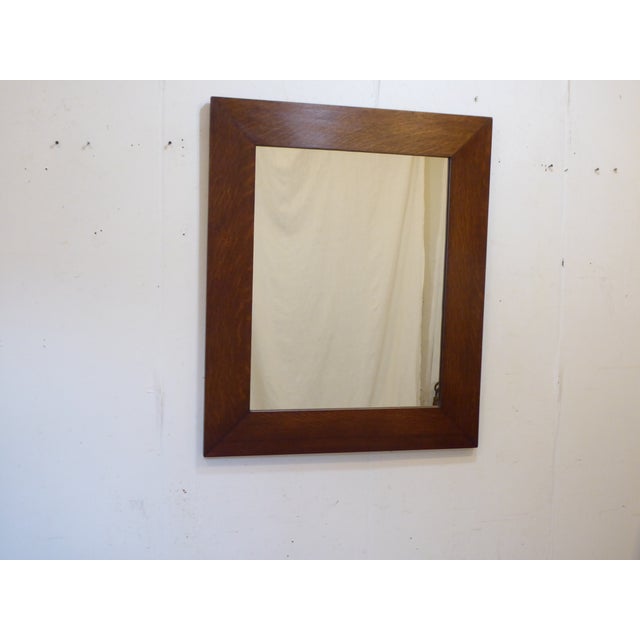 Early 20th Century Vintage Modern Oak Mirror For Sale - Image 5 of 5