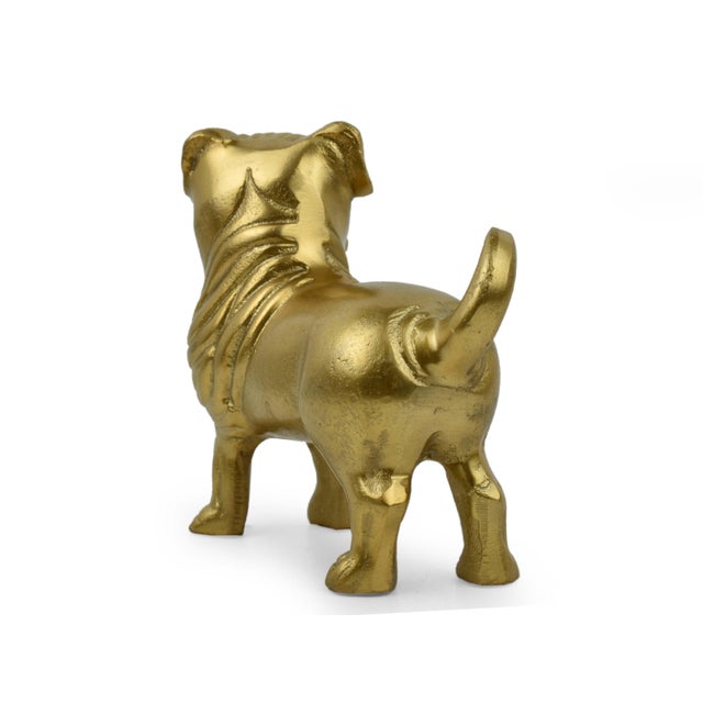 Late 20th Century Golden Cast Metal Bulldog Figurine For Sale - Image 6 of 7