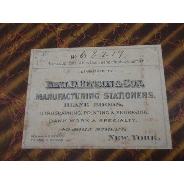 Antique Extra Large Leather Bank Journal Ledger #7 New York 1894-1896 For Sale - Image 13 of 15