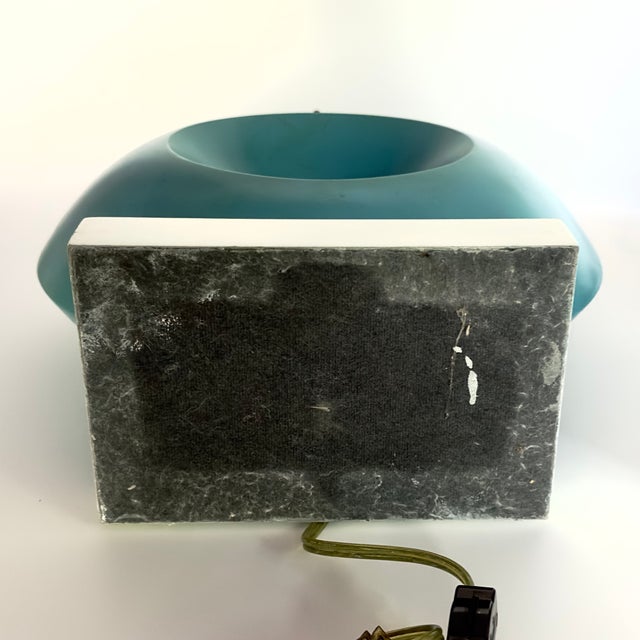 Turquoise Postmodern Sculptural Saturated Turquoise Table Lamps - A Pair For Sale - Image 8 of 14