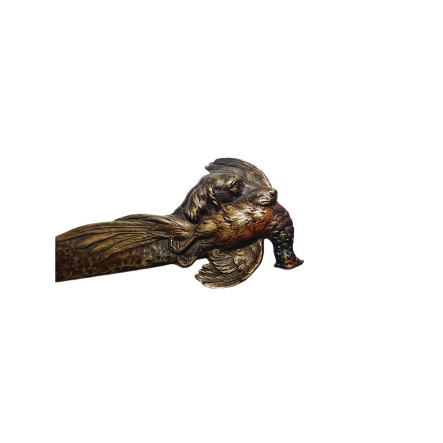Art Nouveau Polychrome Figurative Bronze Letters Knife, France, 1900s, 1890s For Sale - Image 4 of 10