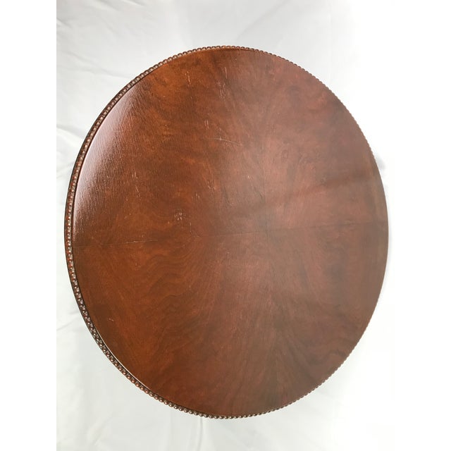 Vintage Mid-Century Duncan Phyfe Regency Style Mahogany Pedestal Drum Table Add a sophisticated touch of Federal-era...