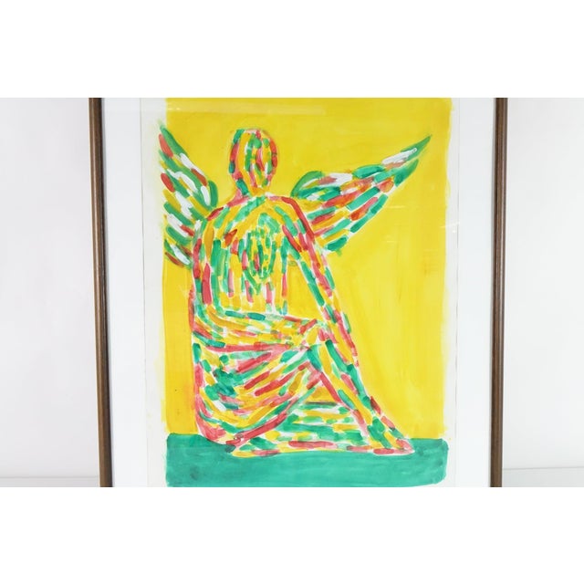 The Sitting Angel, Large Original Watercolor on Paper, Signed - 35.25” x 45.5” This large, striking watercolor titled The...