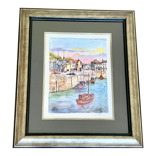 Honfleur-Le Port Et La Lieutenance Seriolithograph by Daniele Cambier For Sale