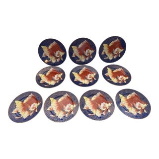 Dessert Plates With Japanese Motif - Set of 10 For Sale