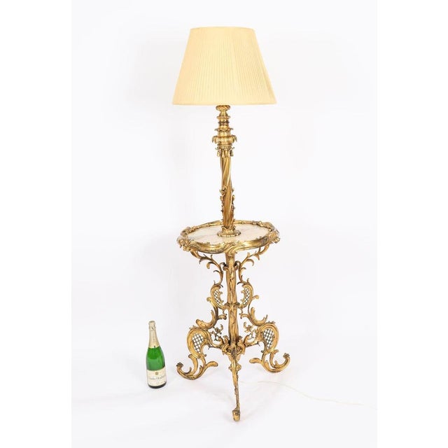 Antique Rococo Revival Ormolu and Onyx Telescopic Standard Lamp, 1890s For Sale - Image 18 of 18