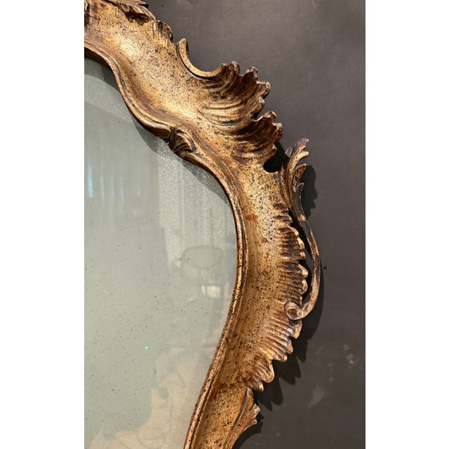 Antique Italian Rococo Style Silver Gilt Wall Mirror For Sale In New York - Image 6 of 9