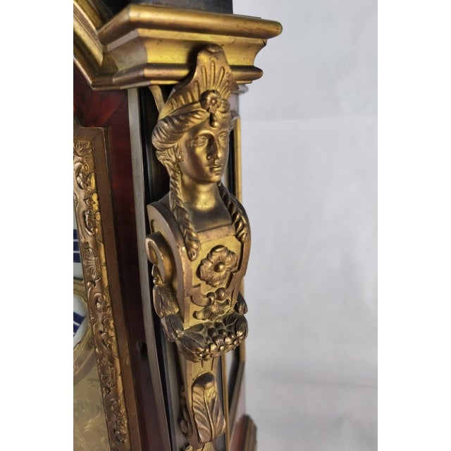Antique Pendulum Clock in Bronze and Wood from Lagarde, Paris, 1860s For Sale - Image 6 of 18