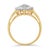 Early 21st Century 10K Yellow Gold 1/2 Cttw Round & Baguette Cut Diamond Pear Shaped Domed Cluster with Halo Cocktail Ring (J-K Color, I1-I2 Clarity) - Size 6.5 For Sale - Image 5 of 7