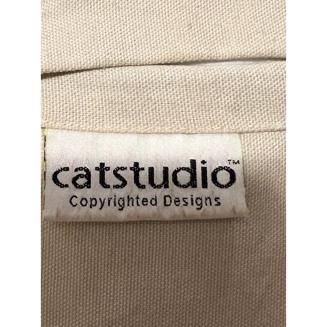 Beige Vintage Catstudio 2003 Mississippi Embroidered Decorative Pillow For Sale - Image 8 of 12