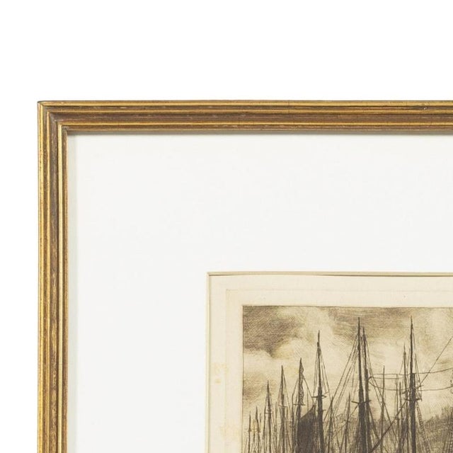 Painting - Alberto Augusto de Souza - Boats on the Douro (signed). Boats on the Douro. Etching on paper. Edition 103/200....