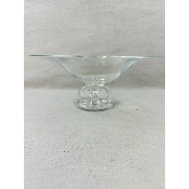 Traditional Vintage 1940’s Tazza Footed Steuben Crystal Bowl For Sale - Image 3 of 7