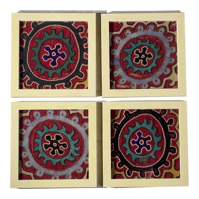 Set of Four Antique Suzani Wall Hanging For Sale
